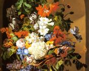 A Still Life with Flowers and Grapes - 利奥波德·辛诺格尔